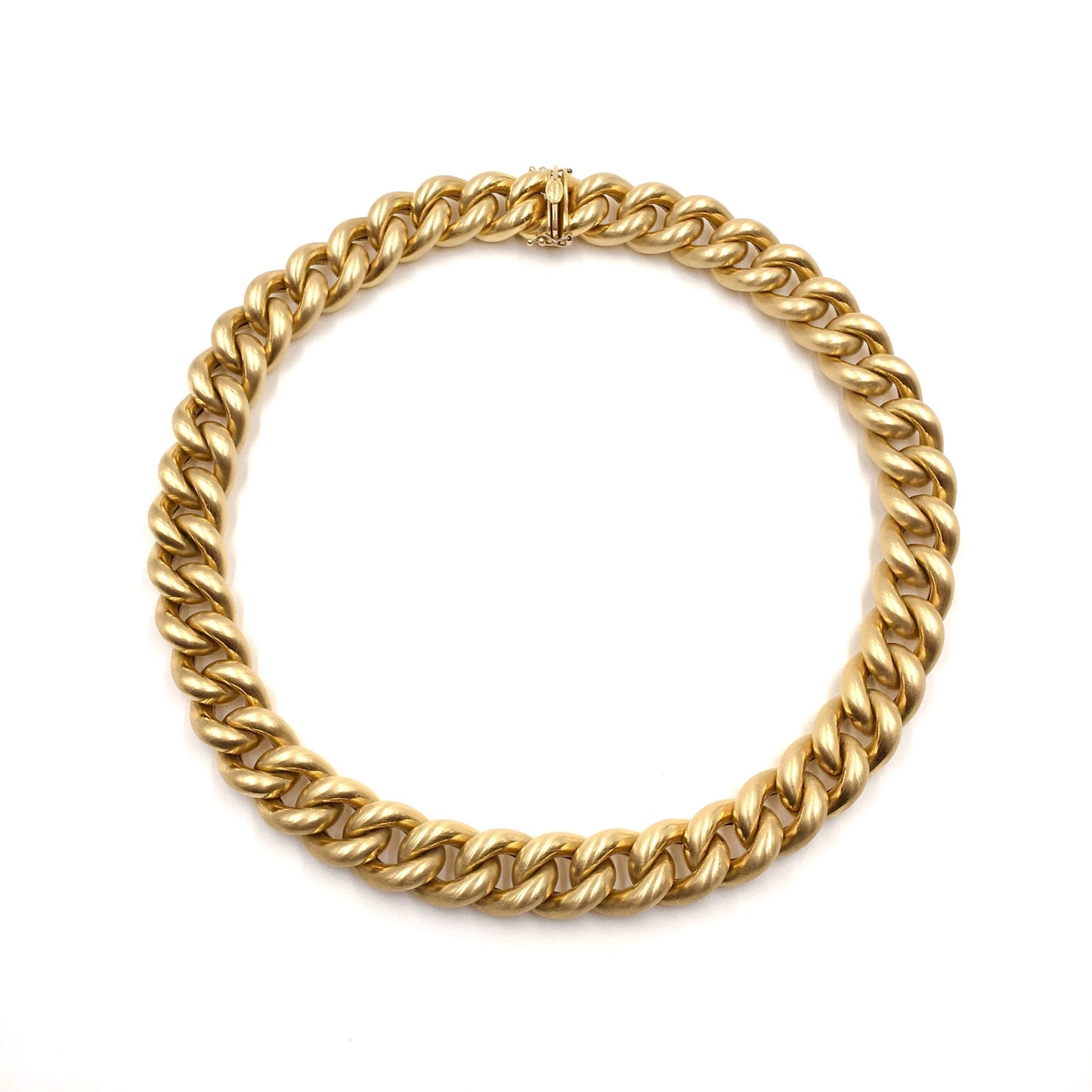 Matte Gold Curb Link Necklace