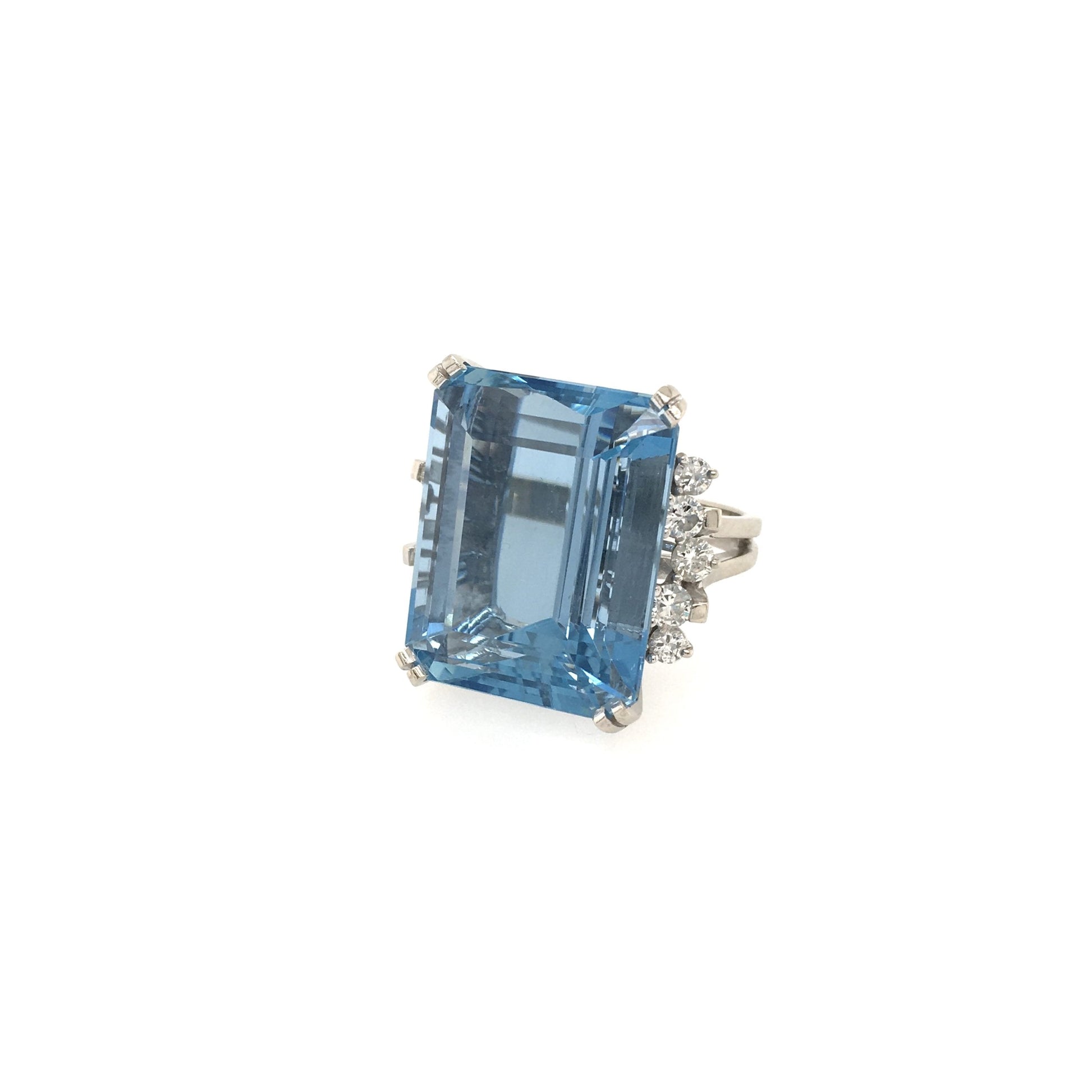 Aquamarine Diamond Cocktail Ring