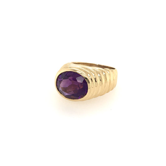 Amethyst Gold Bombe Ring