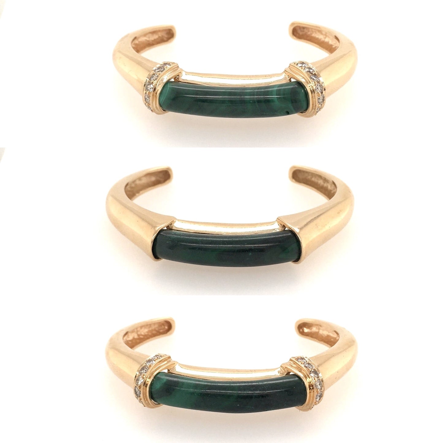 Malachite Cuff Bracelet Set