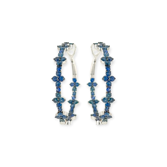 Medium Sapphire "In and Out" Hoop Earrings