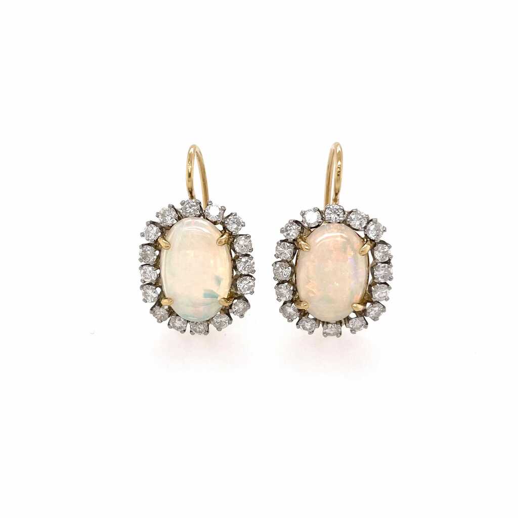 Opal Diamond Earrings