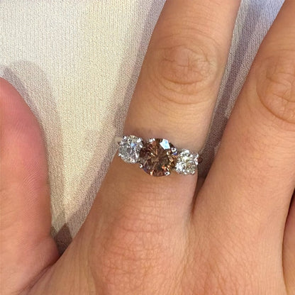 Fancy Brown Diamond and Diamond Ring