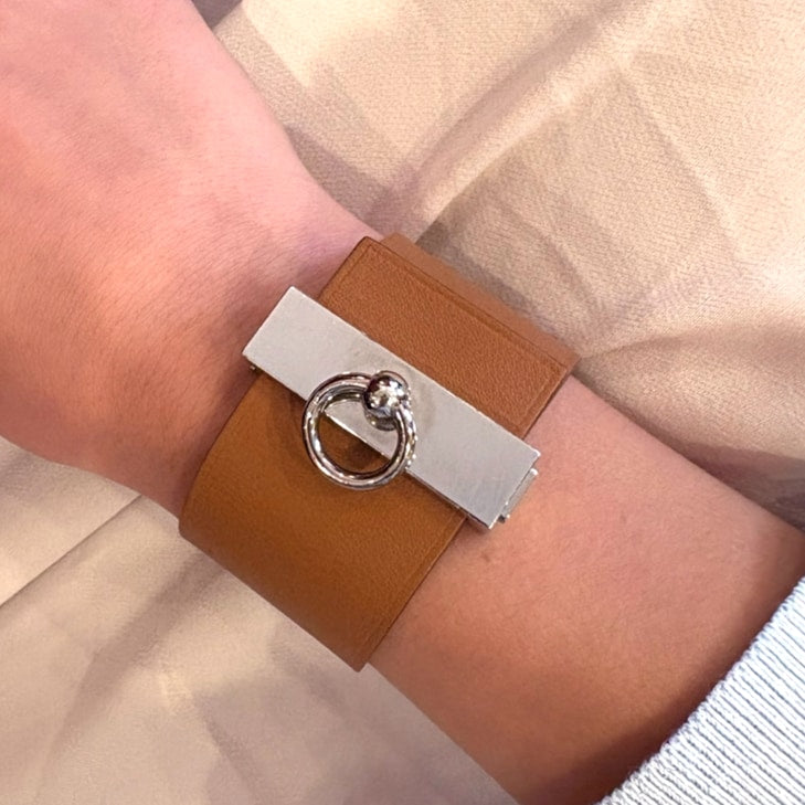 Hermes Illusion Brown Leather Bracelet