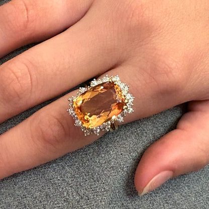 Bold Topaz Diamond Gold Ring