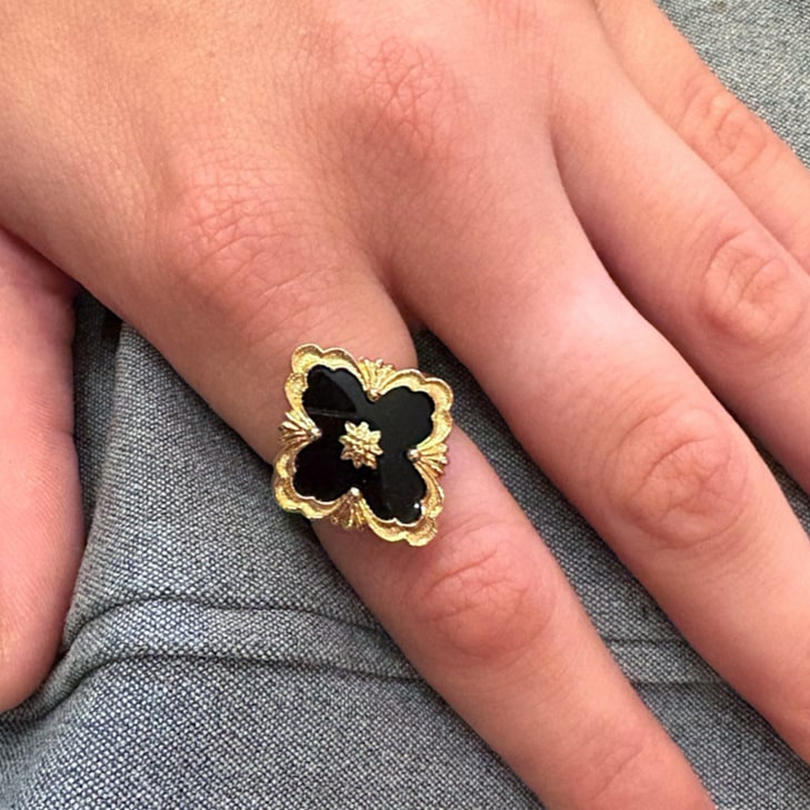 Buccellati Opera Black Onyx Rose Gold Ring