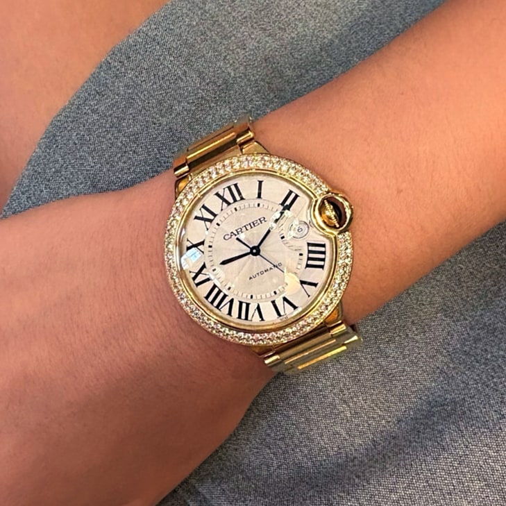 Cartier Ballon Bleu Gold Diamond 42mm Watch