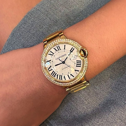 Cartier Ballon Bleu Gold Diamond 42mm Watch