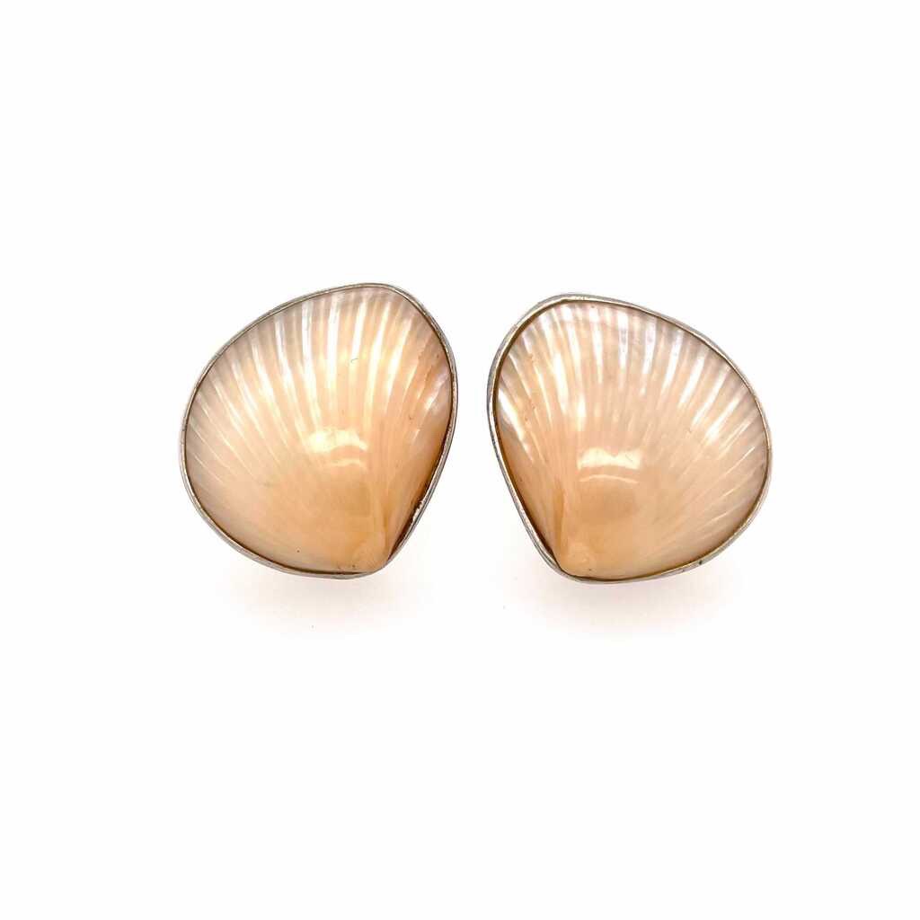 1960s Marguerite Stix Clam Shell Earrings