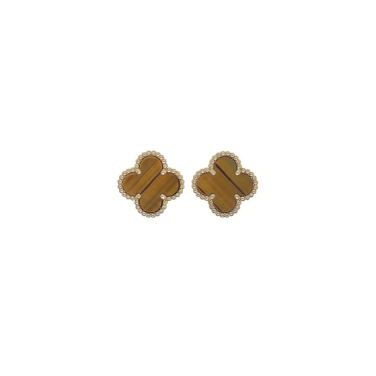 Van Cleef "Vintage Alhambra" Tiger's Eye Earrings