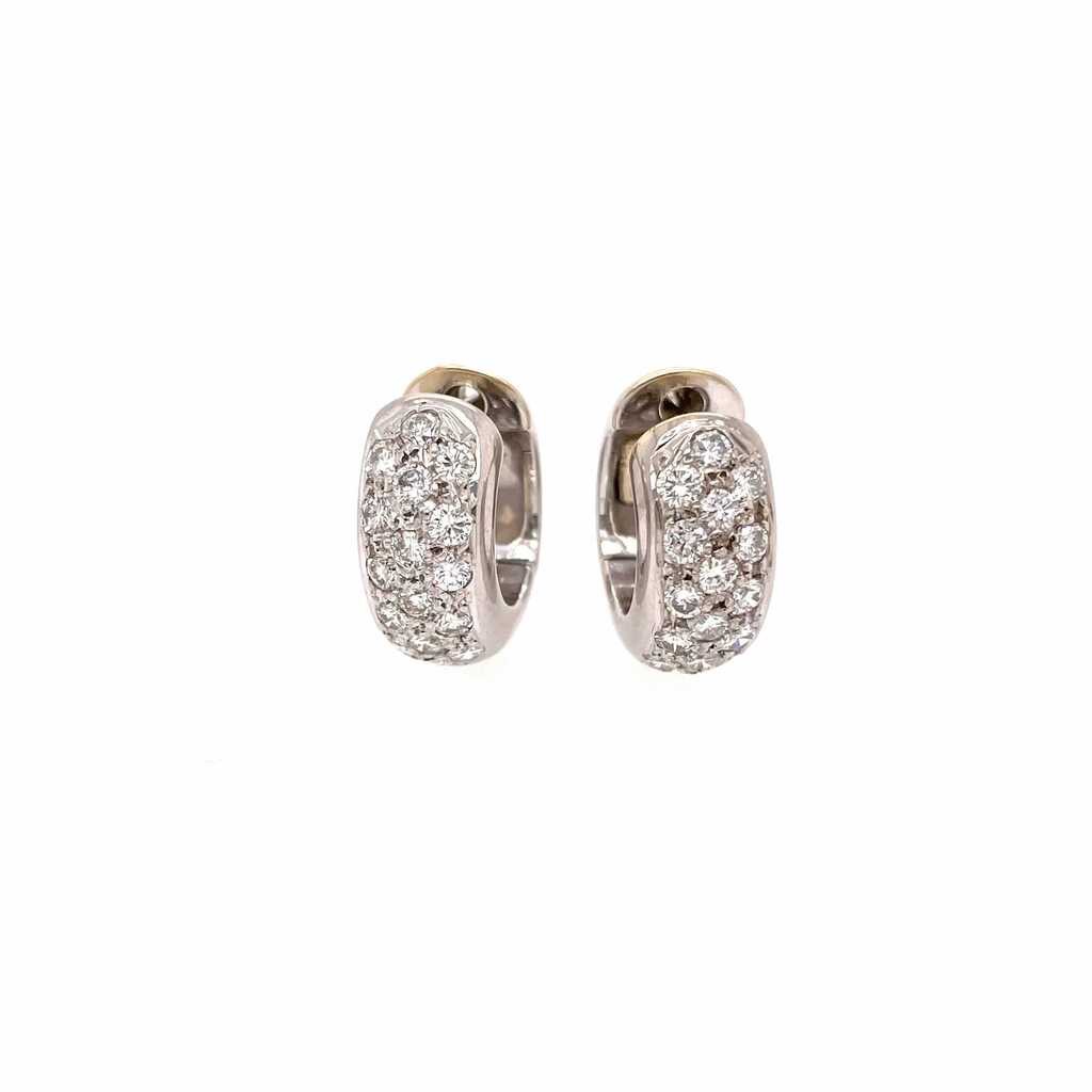 White Gold Diamond Huggie Earrings