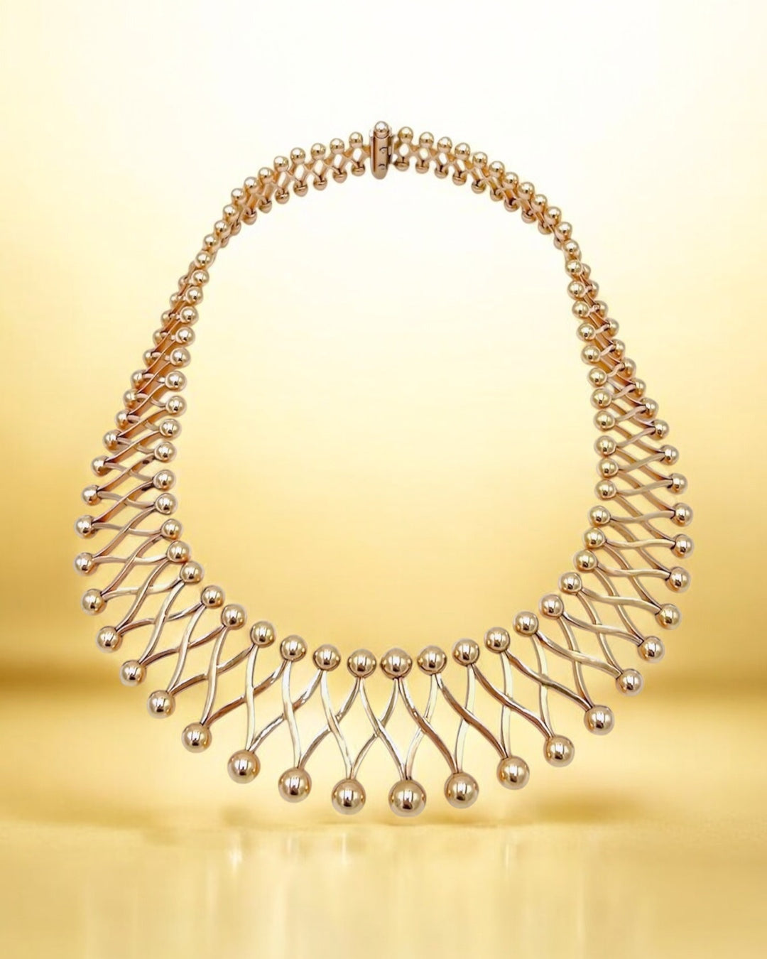 Gold Stylized Trellis Necklace