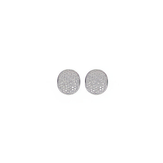 White Gold Diamond Thumbprint Earrings