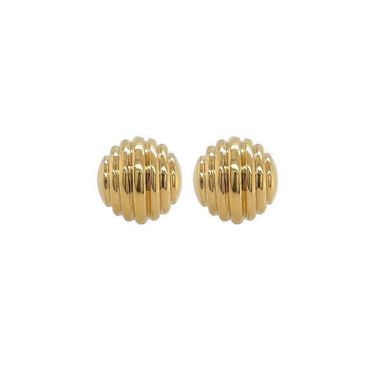 Bulgari Ridged Gold Bombe Earrings