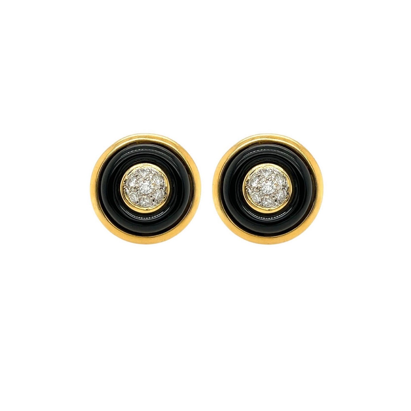 Trio Black Onyx Diamond Earrings