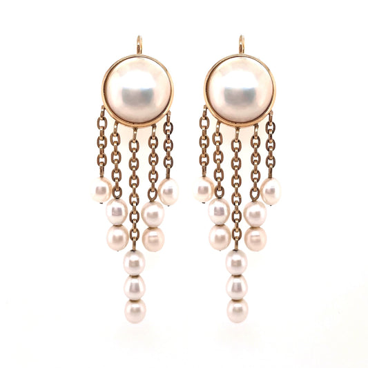 Mabe Pearl Dangling Earrings