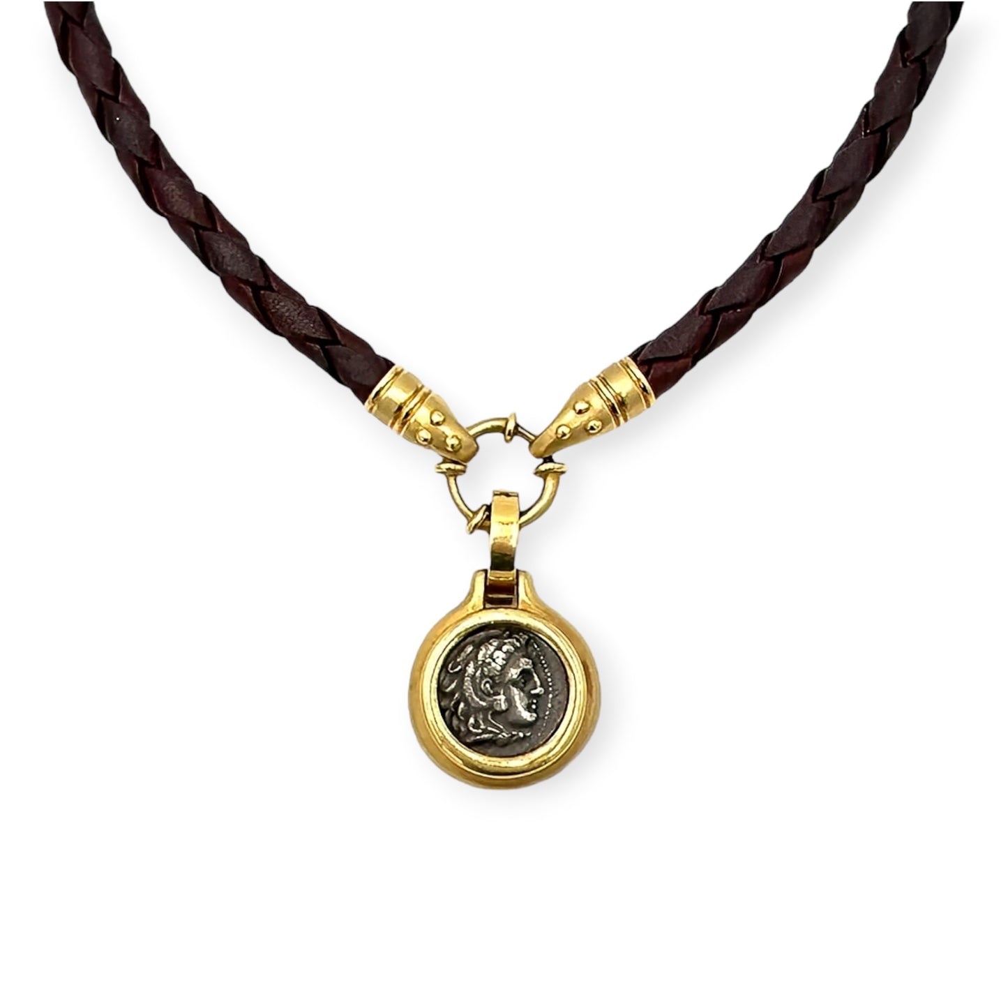 Orlanda Olsen Ancient Coin Leather Necklace