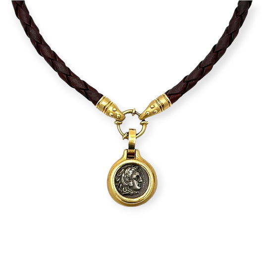 Orlanda Olsen Ancient Coin Leather Necklace