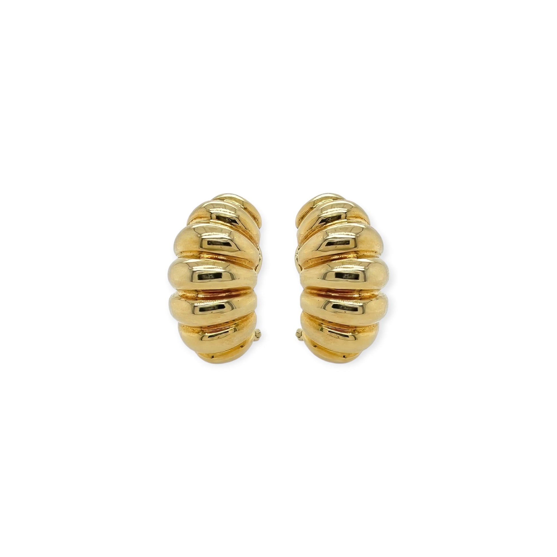 Gold Stylized Shrimp Earrings