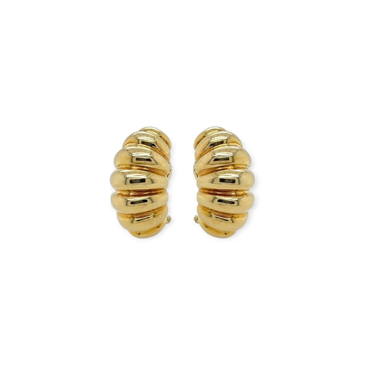 Gold Stylized Shrimp Earrings