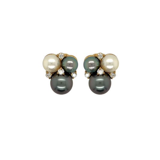 Seaman Schepps Pearl Cluster Earrings