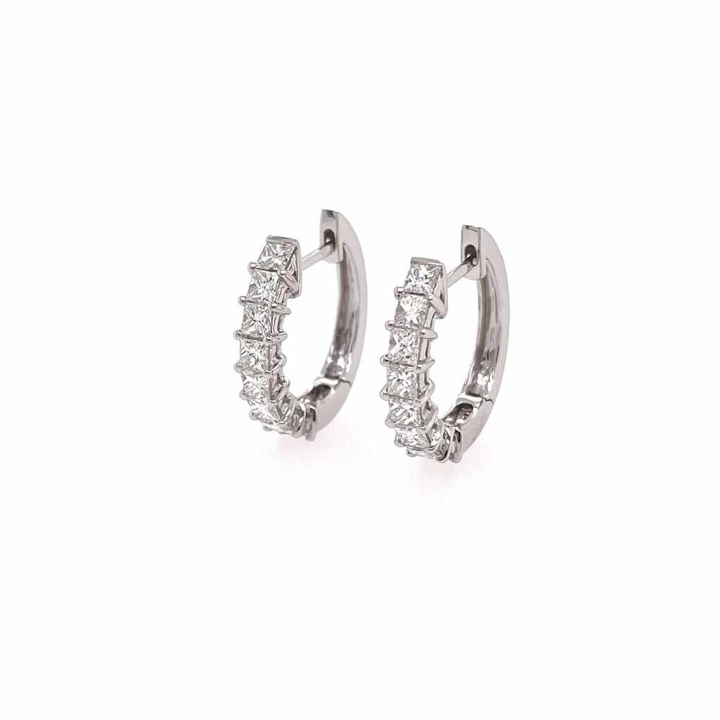 White Gold Diamond Hoop Earrings