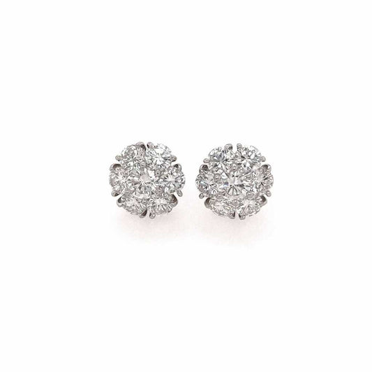 Van Cleef Fleurette Diamond Stud Earrings