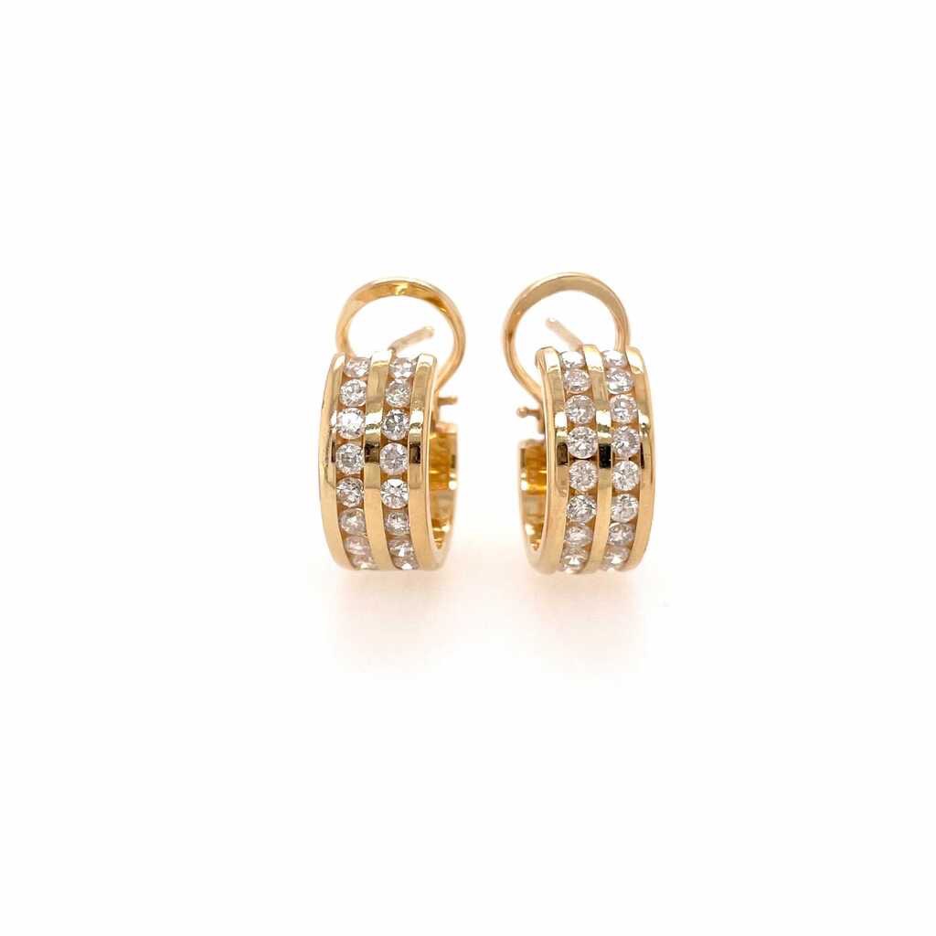 Small Gold Diamond Hoop Earrings