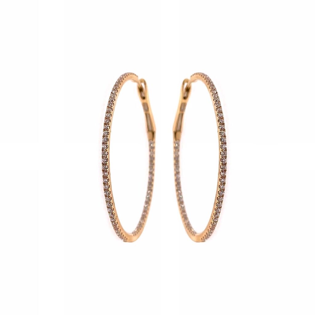 Gold Diamond Hoop Earrings