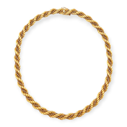 Gold Twisted Rope Chain Necklace