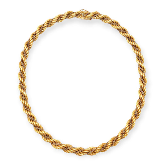 Gold Twisted Rope Chain Necklace