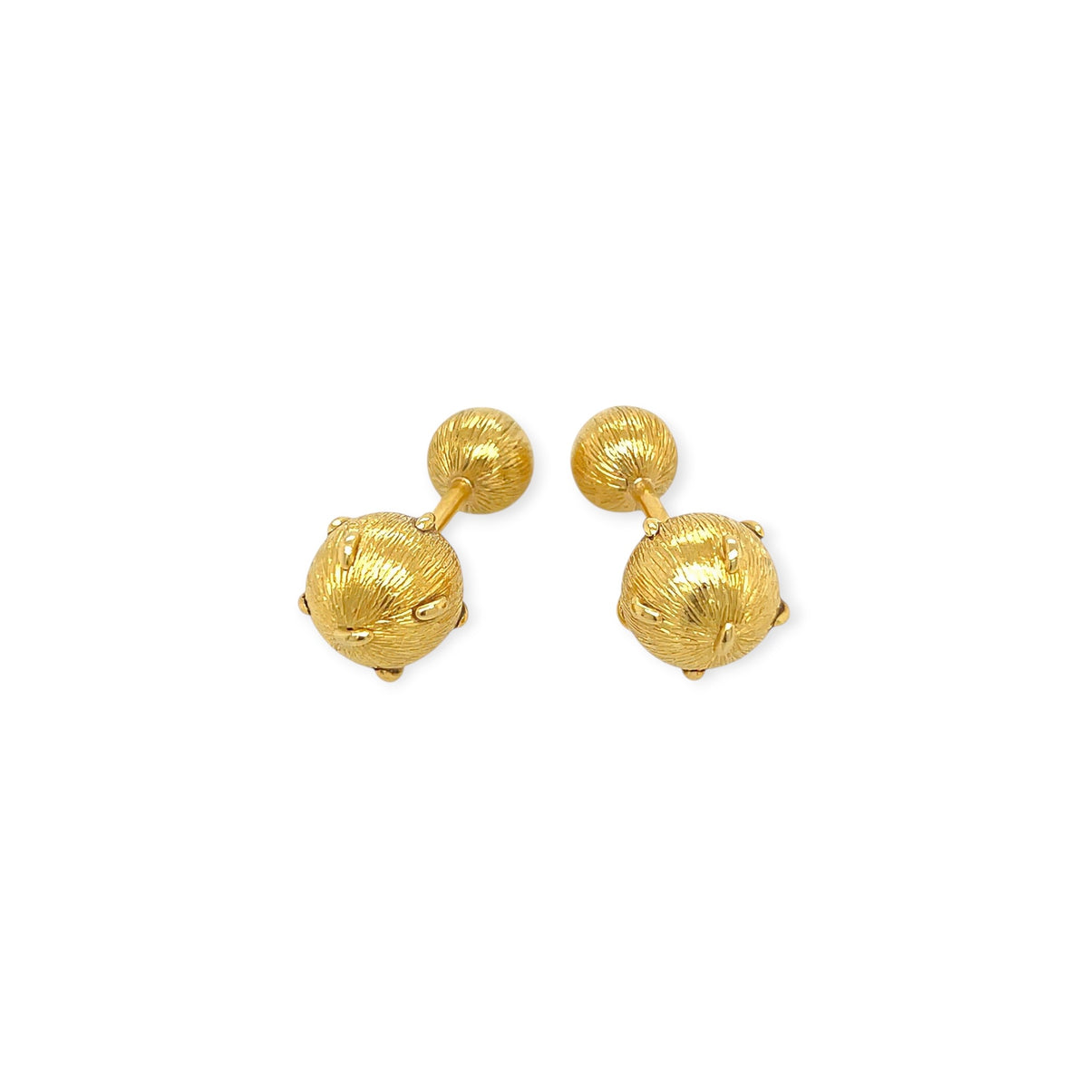 Tiffany Schlumberger Gold Textured Sphere Cufflinks