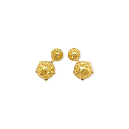 Tiffany Schlumberger Gold Textured Sphere Cufflinks