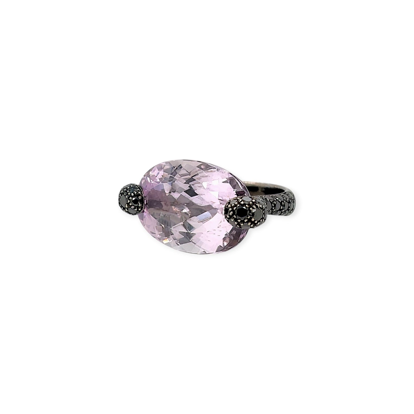Giorgio Armani Kunzite Black Diamond Ring
