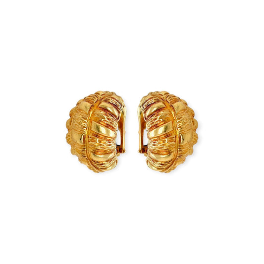 Gold Bombe Half Hoop Earrings
