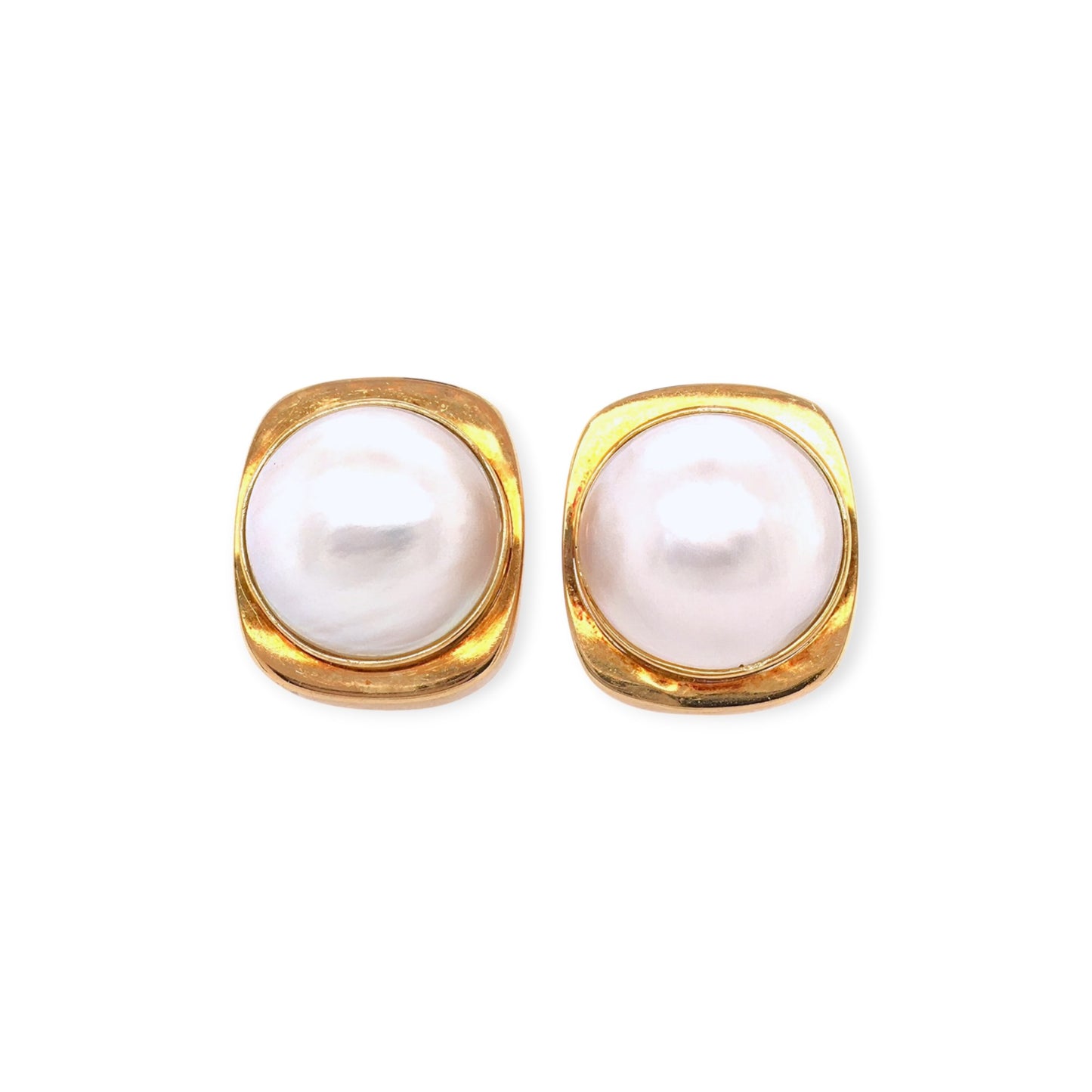 Gold and Mabe Pearl Earrings