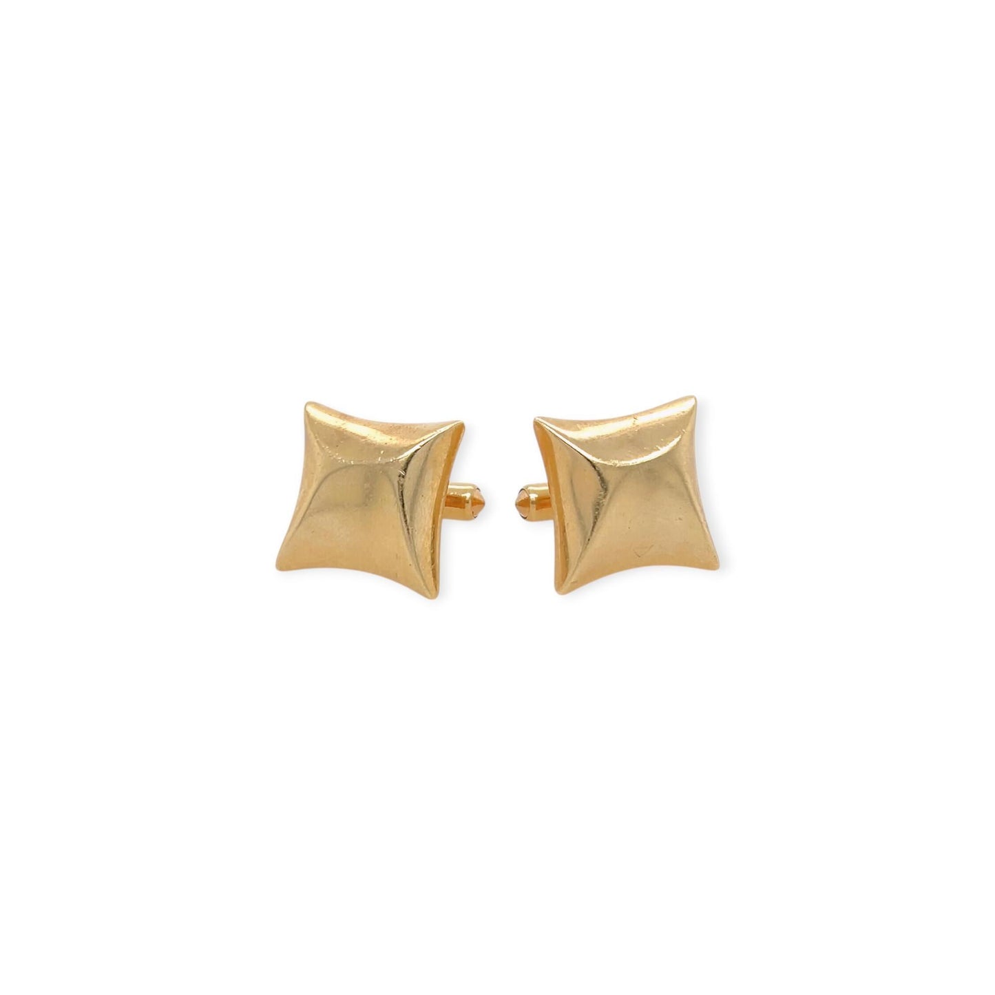 Gold Pinched Square Cufflinks