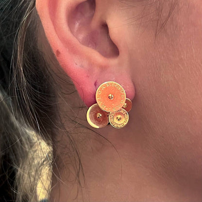 Bulgari Cicladi Gold Spinning Disc Earrings