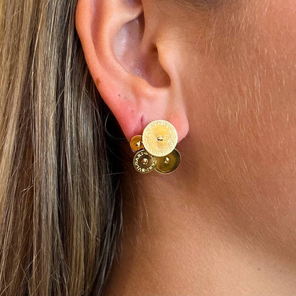 Bulgari Cicladi Gold Spinning Disc Earrings