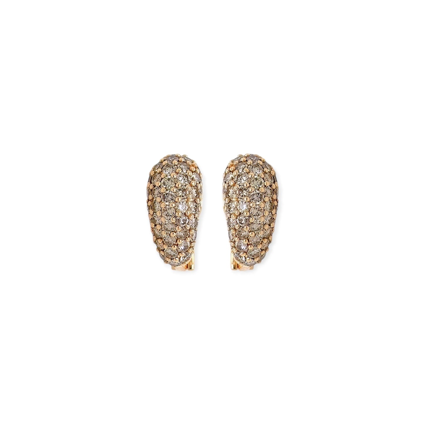 Piranesi Rose Gold Brown Diamond Bombe Earrings