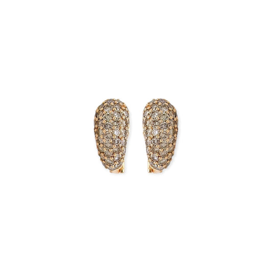 Piranesi Rose Gold Brown Diamond Bombe Earrings