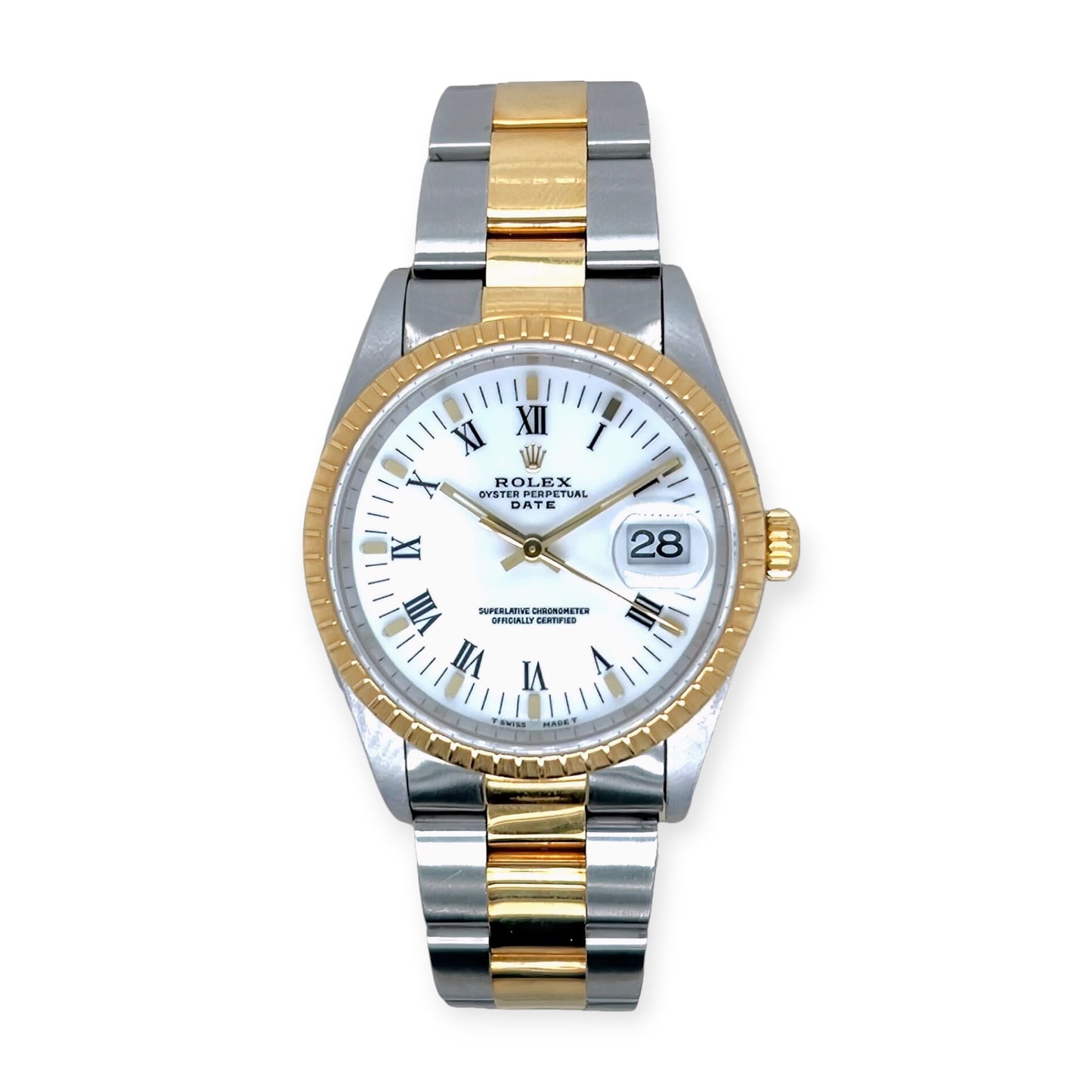 Rolex Oyster Perpetual Date Gold Stainless Steel Watch