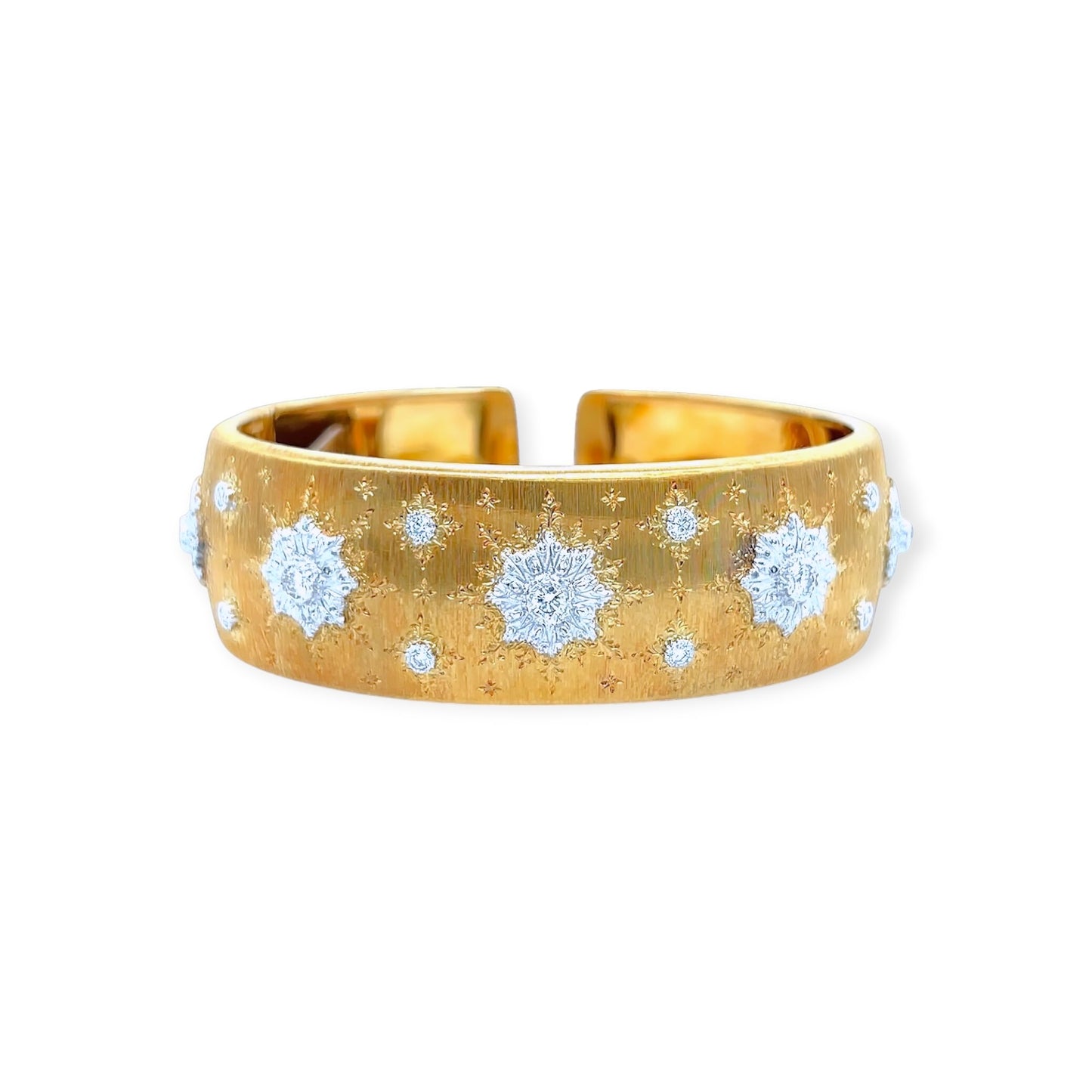 Buccellati "Macri" Gold Diamond Cuff Bracelet