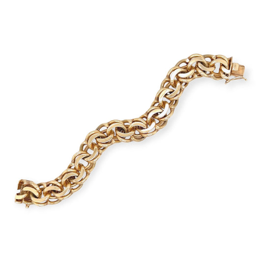 Gold Double Curb Link Bracelet