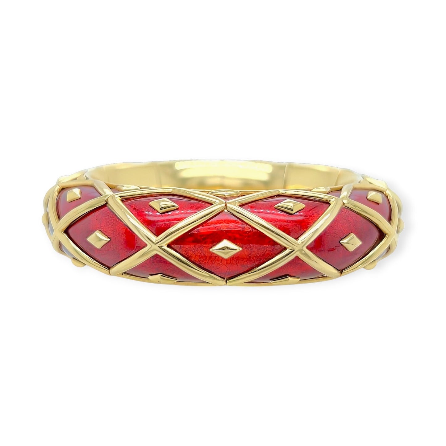 Tiffany Schlumberger Red Enamel Dot Losange Bracelet