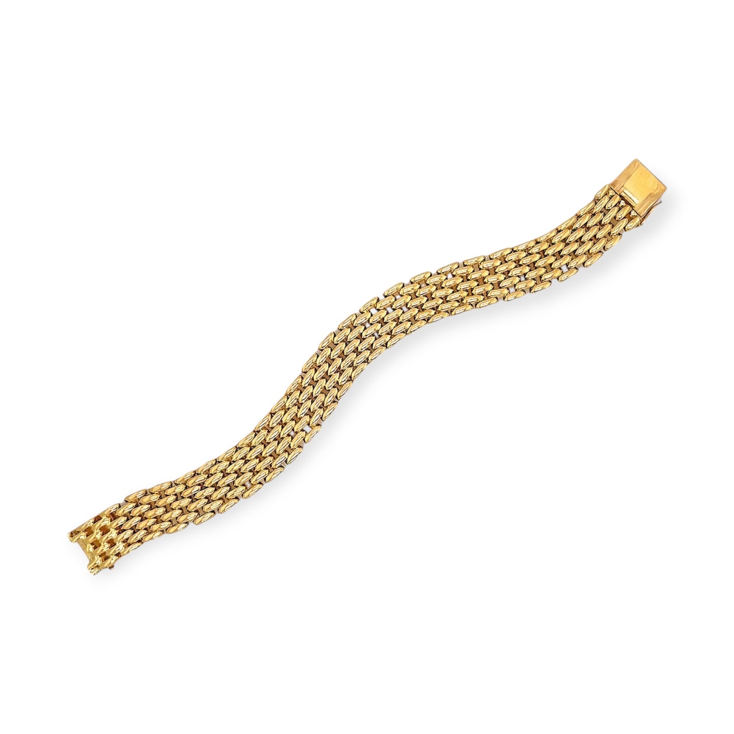 Gold Brickwork Link Bracelet