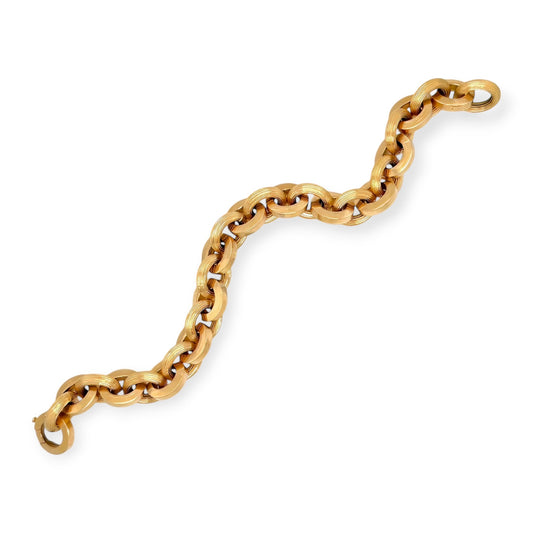 Gold Alternating Oval Link Bracelet