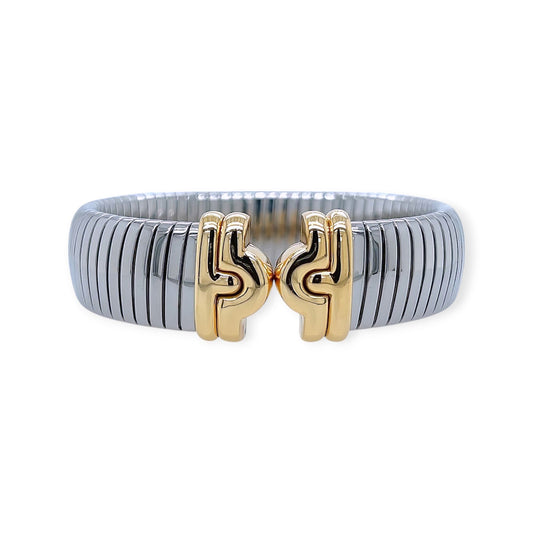 Bulgari Gold Stainless Steel Parentesi Bracelet