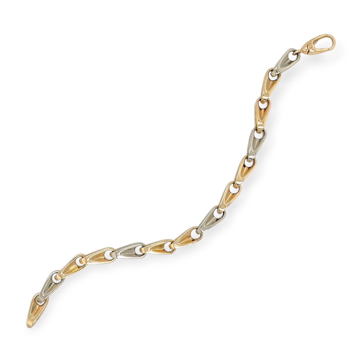 Two Color Gold Bicycle Chain Link Bracelet