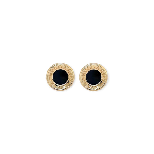 Bulgari Gold Black Onyx Disc Earrings